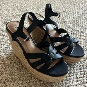 Steve Madden black wedges size 8
